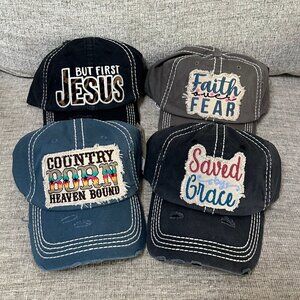 Lot of 4 Hats- Christian Themed NWT